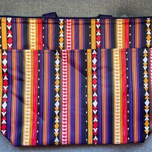 Thirty-One Thermal Tote:  Purple Southwest Stripe